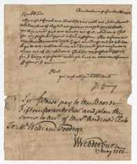 John Cuming's Petition Letter for His Wife to the St. Andrew's Society from Prison