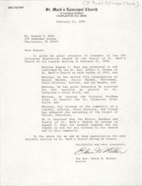 Letter from Edwin M. Walker to Eugene C. Hunt, February 23, 1989