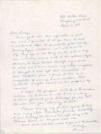 Letter from Laura Heyward Gregg to Leroy F. Anderson, March 15, 1989