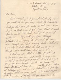 Letter from Lillie Florence to Eugene C. Hunt, August 13, 1949