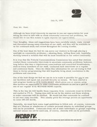 Letter from Carter C. Hardwick, Jr. to Eugene C. Hunt, July 15, 1975