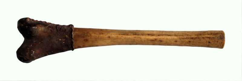 Bone Drumstick With Leather Covering For Use With Slit Gong 