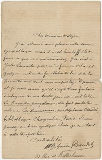 Letter from Alphonse Daudet to Meltzer