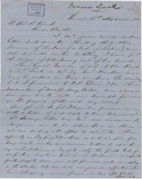 185. Francis Lynch to Bp Patrick Lynch -- November 25, 1861