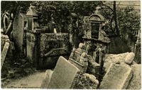 Prag. Partie aus dem alten Judenfriedhof.