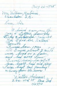 Letter from Walter Schram