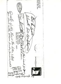 Envelope with notes from Esau Jenkins to various church leaders regarding contents of envelope.