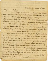 Letter from Charlotte Manigault to Esther Gibbes, April 1834