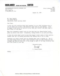 Letter from C. Conrad Browne to Esau Jenkins