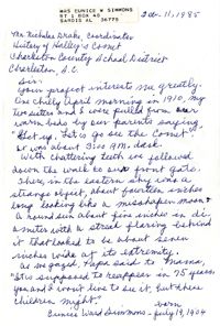 Letter from Eunice Simmons