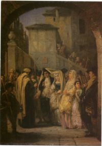 Moritz Oppenheim, German, 1800-1882. A Jewish Wedding, 1861.