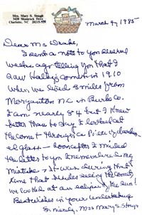 Letter from Mary S. Stough