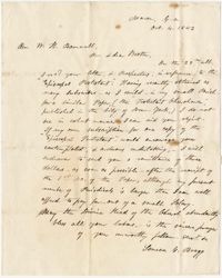 128.  Seneca G. Bragg to William H. W. Barnwell -- October 4, 1843