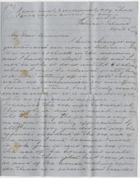 511.  William Finley Barnwell to Catherine Osborn Barnwell -- April 4, 1861