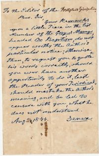140.  Anonymous to William H. W. Barnwell -- August, 1844