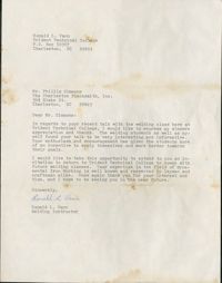 Letter from Ronald L. Vann to Philip Simmons