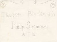 Master Blacksmith Philip Simmons with scrolls above and below
