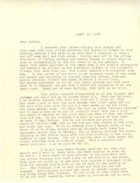 Letter from Sidney Jennings Legendre, April 18, 1943
