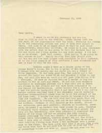 Letter from Sidney Jennings Legendre, February 11, 1943