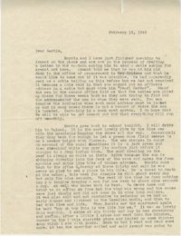 Letter from Sidney Jennings Legendre, February 15, 1943