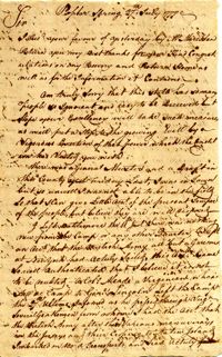 Letter from William Bryan to [Governor Richard Caswell]