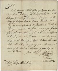 Letter to John F. Grimke from Coroner J.H. Stevens, October 26, 1802