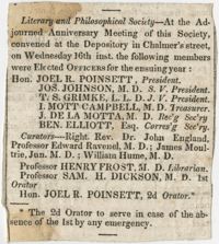 Newspaper clipping announcing the anniversary meeting of the Literary and Philosophical Society, undated