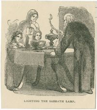 Lighting the Sabbath lamp