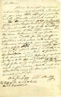 Letter from William Heath to The Staff of the Army [and] Hospital, Eastern Department