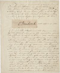 Thomas S. Grimke Autograph Collection, autograph of Edward Braddock, Commander of the British Army, April 17, 1755