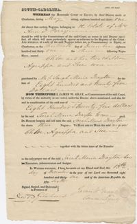 Bill of Sale to Sarah Marie Drayton for the purchase of five slaves, December 13, 1831