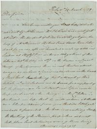 Thomas S. Grimke Autograph Collection, letter from Thomas Fitzsimmons to Robert Christie, March 23, 1779