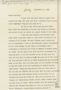 Letter from Sidney Jennings Legendre, September 20, 1942