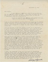 Letter from Sidney Jennings Legendre, September 17, 1942