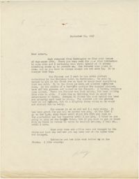 Letter from Sidney Jennings Legendre, September 21, 1947