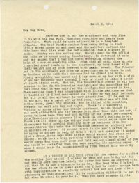 Letter from Sidney Jennings Legendre, March 6, 1944