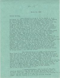 Letter from Sidney Jennings Legendre, March 22, 1943