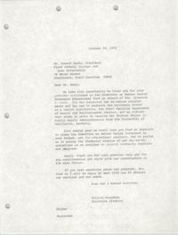 Letter from William Saunders to Howard Burky, October 30, 1978