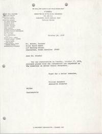 Letter from William Saunders to Mr. Brooks, October 18, 1978