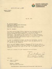 Letter from Earl F. Brown, Jr. to William Saunders, May 16, 1979