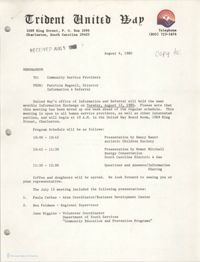 Trident United Way Memorandum, August 4, 1980