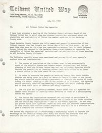 Trident United Way Memorandum, July 17, 1980