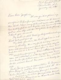 Letter from Septima P. Clark to Josephine Rider, January 22, 1975