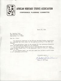 Letter from Nedra H. Williams to Septima P. Clark, March 28, 1975