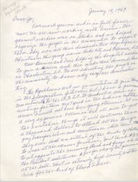 Letter from Septima P. Clark to Josephine Rider, January 18, 1969