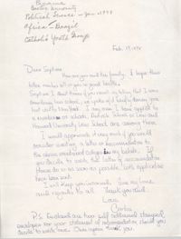Letter from Carlos to Septima P. Clark, February 17, 1978