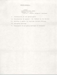 Education Task Force Agenda, January 18, 1978