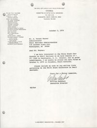 Letter from William Saunders to A. Vernon Weaver, October 2, 1978