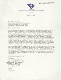 Letter from Donald N. Tudor to William Saunders, June 11, 1979