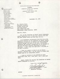 Letter from William Saunders to Charles Fruit, September 29, 1978
